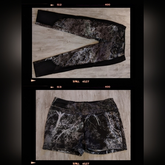 Like-New Set of Avia Marbled Gray Activewear Shorts and Leggings Size XS‎ and S - Picture 1 of 12